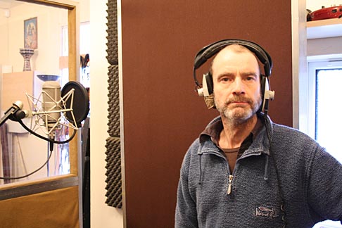 Photo: Bruce doing backing vocals.